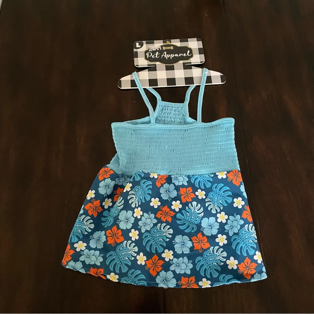 NEW Woof Pet Apparel Hawaiian Dress Blue, Size Large